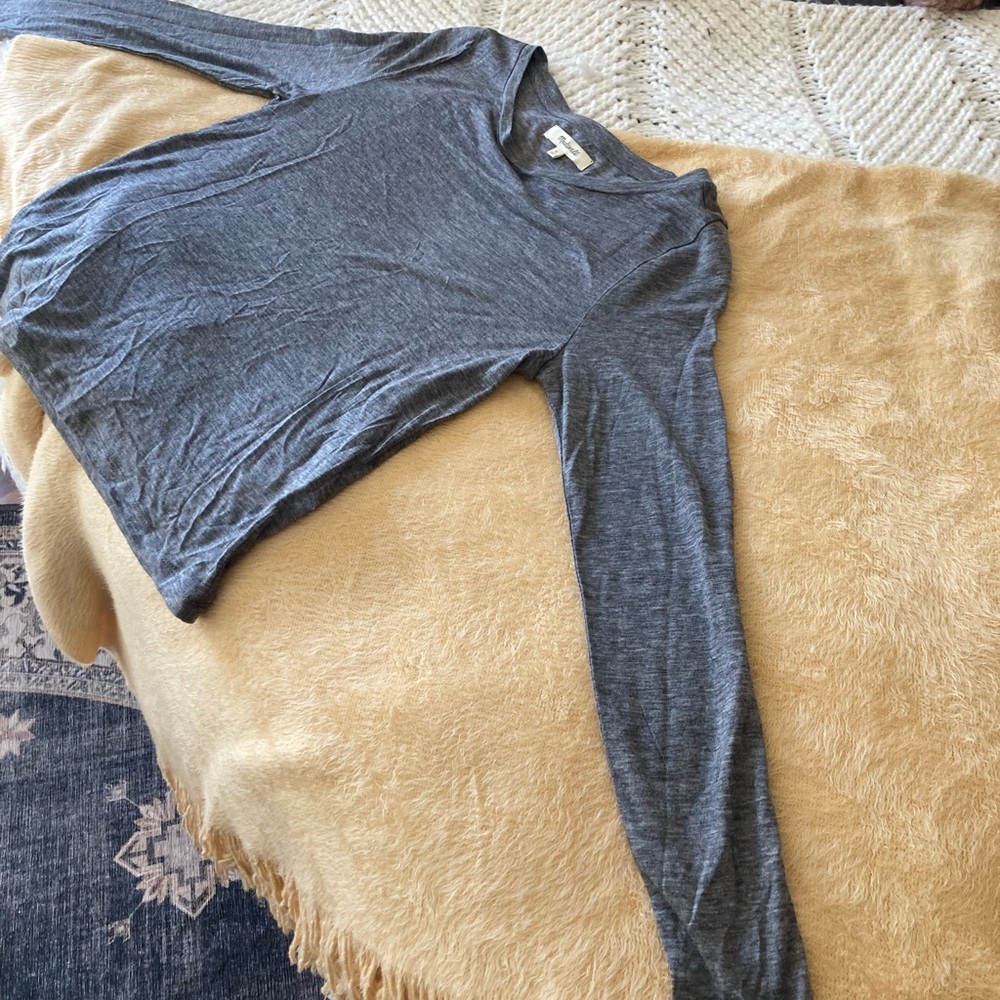 Madewell super thin-grey-layering long sleeve shirt.